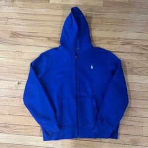 Polo Ralph Lauren Double-Knit Zip Up Hoodie Large Blue Performance Tech